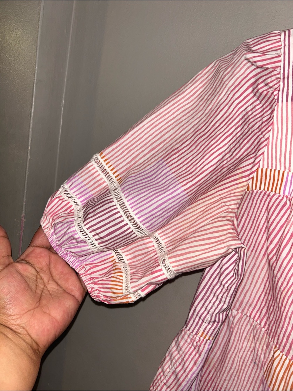 Maeve Shirt - Gable Tiered Tunic pink/white print - Picture 5 of 11